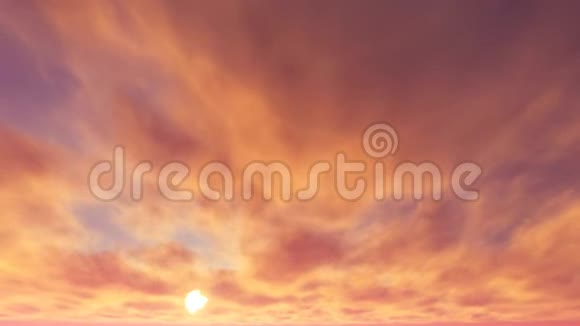 日落背景下积云的移动视频的预览图