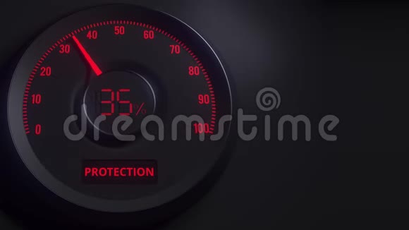 红色和黑色保护计或指示器3D动画视频的预览图