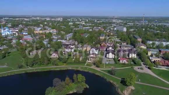 盖奇纳市全景晴天列宁格勒地区俄罗斯空中视频视频的预览图