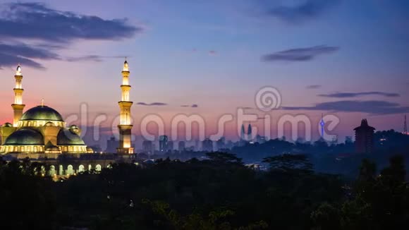 吉隆坡联邦领土清真寺4K影像时间推移录像视频的预览图
