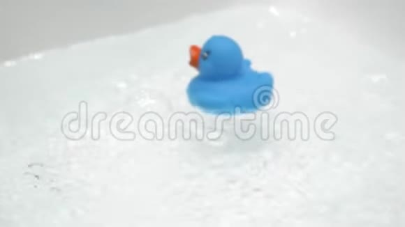 4K漂浮在水中的橡胶浴鸭视频的预览图