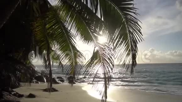 塞舌尔印度洋上夕阳西下视频的预览图
