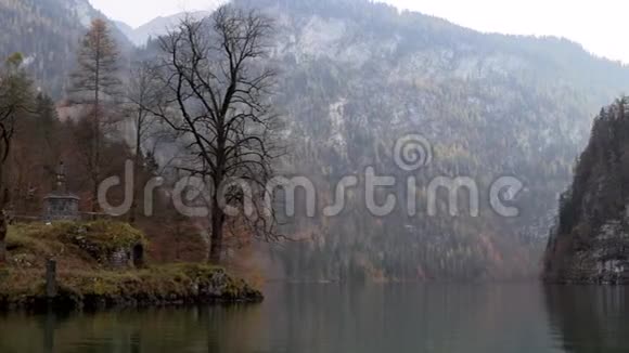 一个湖中央长满树木的岛屿视频的预览图
