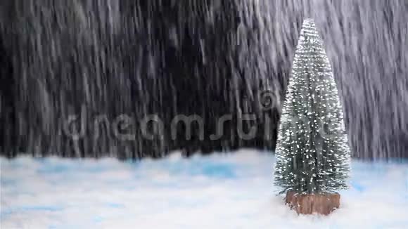 圣诞树和雪的场景视频的预览图