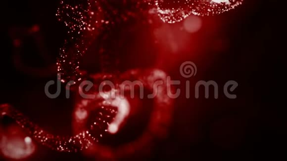 带有粒子网格的抽象红色背景视频的预览图