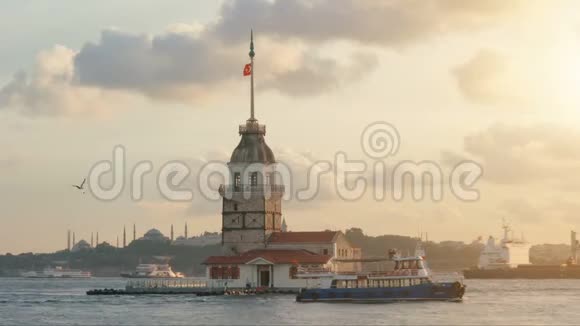 伊斯坦布尔的迈登塔土耳其伊斯坦布尔的日落视频的预览图