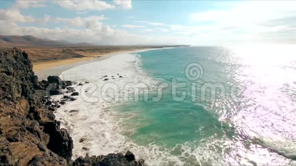 加那利群岛FuerteventuraElCottillo海滩的海景视频的预览图