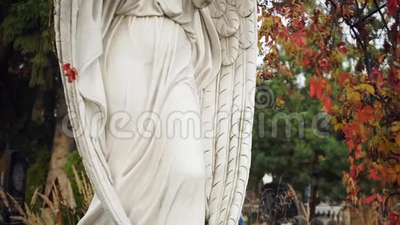 大理石天使雕像全景视频视频的预览图