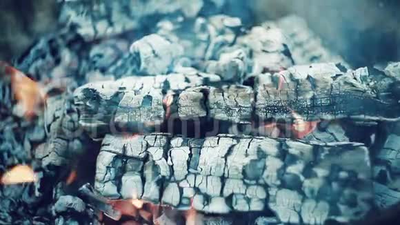 纸木头和煤都在欢快地燃烧视频的预览图