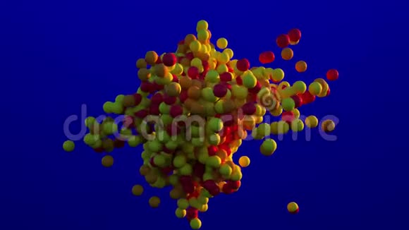 黄色和橙色球移动视频的预览图