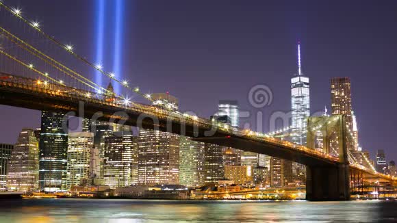 纪念日曼哈顿夜晚全景图4k时间从纽约出发视频的预览图