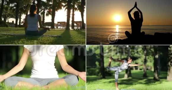 瑜伽套装女人练习瑜伽视频的预览图