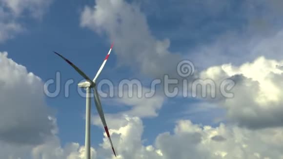 风力涡轮机与天空时间流逝视频的预览图