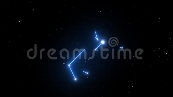 美丽星夜背景下的射手座星座视频的预览图