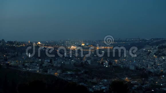 傍晚时分美丽的耶路撒冷全景以色列视频的预览图