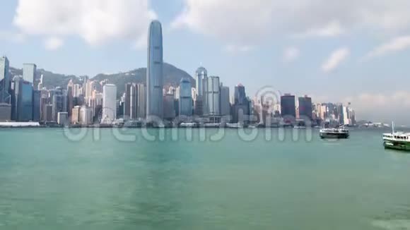 香港城市景观水道时间流逝视频的预览图