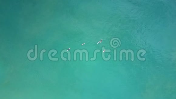 在水面上躺在冲浪板上的人上面视频的预览图