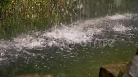 瀑布水流缓慢下降视频的预览图
