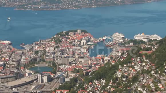 挪威卑尔根2018年7月10日墨西哥湾沿岸港口城市视频的预览图