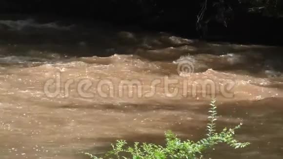 乔治亚州大溪河大溪河上快速流动的急流的变焦视频的预览图