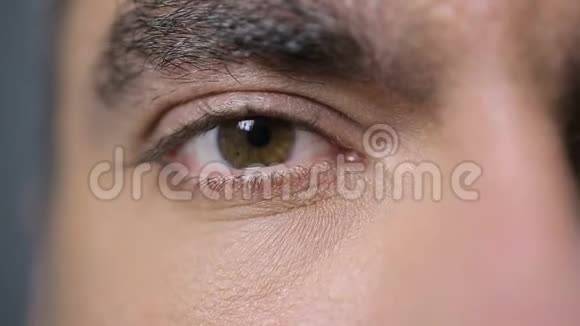 男性眼睛看镜头特写镜头眼科检查视力护理眼科视频的预览图