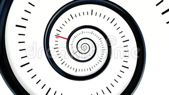 无限的时间无限旋转时钟背景黑白手表背景视频的预览图
