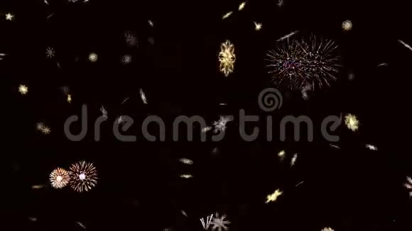 新年2017从雪花上的烟花背景视频的预览图