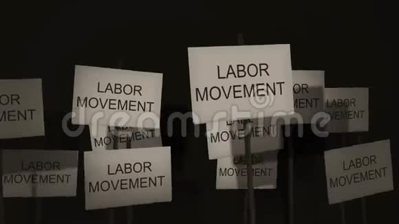 挥舞抗议或意识系列标志劳工运动视频的预览图