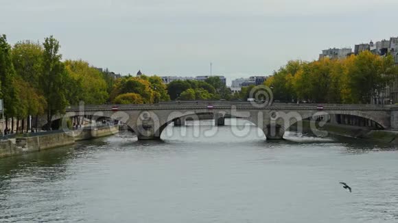 法国巴黎塞纳河上的桥梁视频的预览图