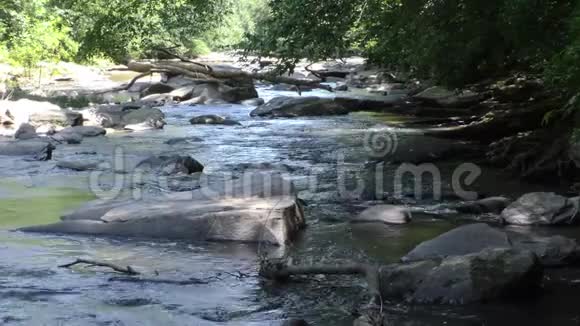 佐治亚州索普溪夏季在索普溪的小溪水位看到一个大瀑布视频的预览图