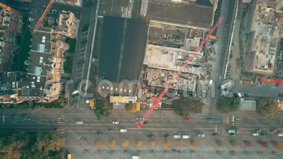 瑞士苏黎世建筑工地的高空俯视图视频的预览图