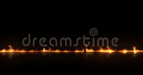 真实火焰燃烧与灰升运动框架黑色背景视频的预览图