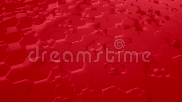 红色抽象六角几何表面无缝环4KUHD正面视图视频的预览图