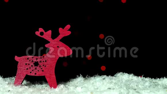 背景上的博克加兰雪上的圣诞鹿视频的预览图