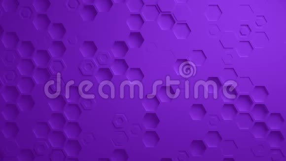 紫色抽象六角形表面无缝环4KUHD视频的预览图