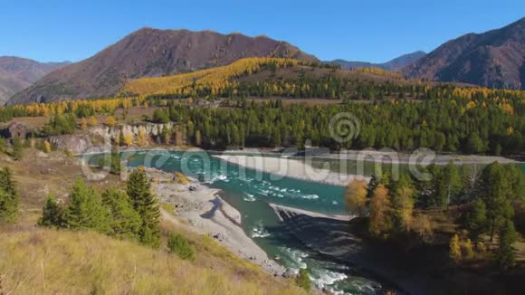 卡顿河和阿尔泰山的乌苏尔河俄罗斯西伯利亚视频的预览图