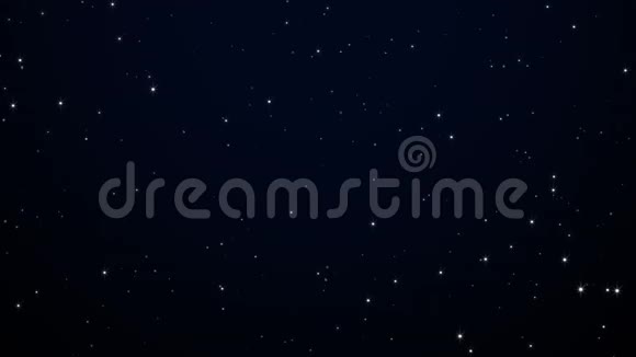 夜空中闪烁或闪烁的星星运动背景无缝空间背景视频的预览图