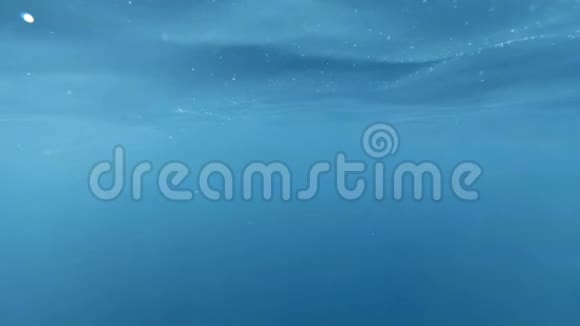 在水下缓慢运动的气泡和沙子漂浮在海中的画面视频的预览图