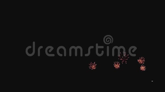 假日之夜美丽的焰火慢动作左边有交叉空间视频的预览图