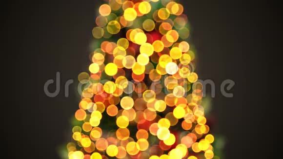 散焦圣诞树灯闪烁在循环3d动画圣诞快乐新年快乐视频的预览图