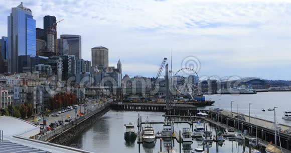 西雅图的场景华盛顿海港4K视频的预览图
