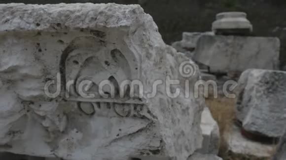 古希腊时期大理石浮雕的一部分视频的预览图