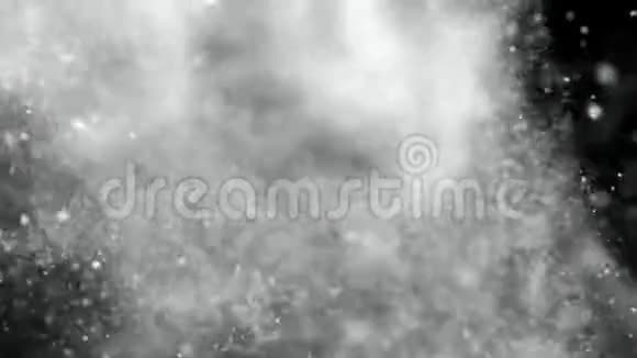 黑色背景HD上带有尘埃的微粒的纹理涡旋视频的预览图