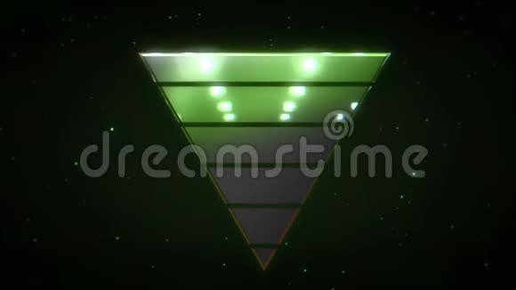 星系抽象背景中的复古绿色三角形视频的预览图
