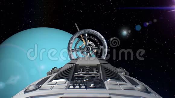 天王星背景上的航天器视频的预览图