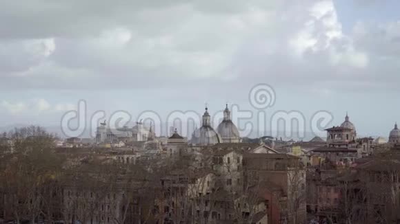 罗马全景意大利欧洲从卡斯特尔圣安杰洛天空和圆顶视频的预览图