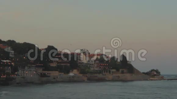 海边小镇的日落视频的预览图