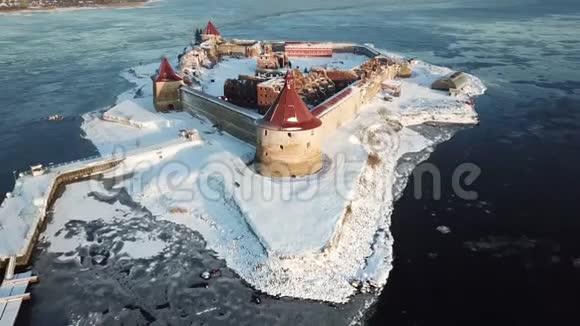 拉多加湖上的俄勒石要塞视频的预览图