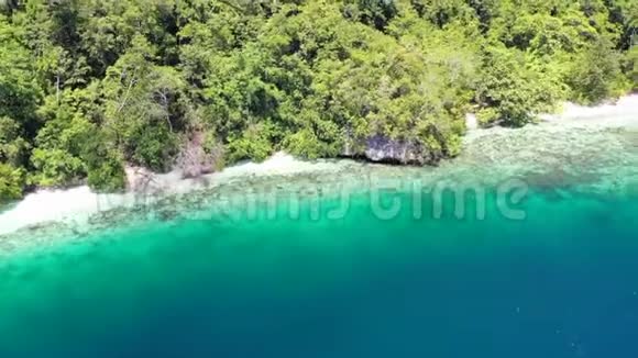 拉贾安帕特岛海岸线的鸟瞰图视频的预览图
