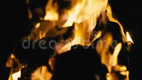 晚上篝火燃烧模糊视频的预览图